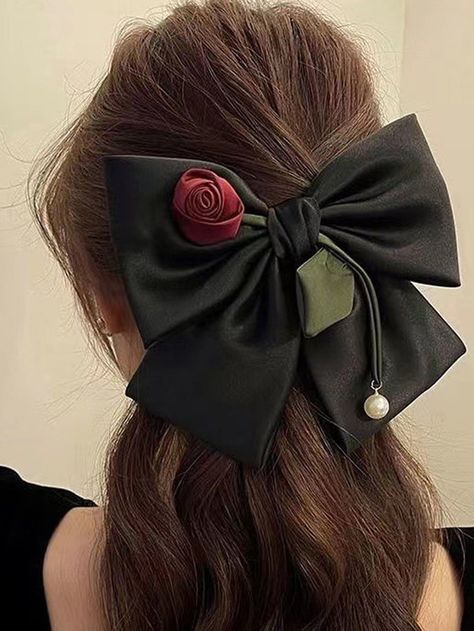 Summer Hairstyles for Work: Look Polished & Cool Even in the Heat Accessories For Hair, Hair Bows Diy Ribbon, Designer Hair Accessories, Diy Hair Accessories Ribbon, Black Bows, Fancy Bows, Mehndi Designs For Girls, Workout Hairstyles, Crochet Hair Accessories