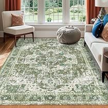 Large Bedroom Rugs, Vintage Style Rugs, Living Room Area Rug, Low Pile Carpet, Living Room Area, 9x12 Area Rugs, Boho Area Rug, Green Area Rug, Non Slip Flooring