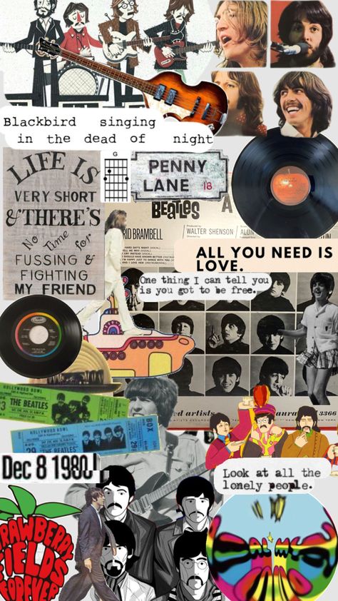 #thebeatlescollage #thebeatles #lovethebeatles #music #classicrock #blackbird #yellowsubmaribe #straberryfeilds The Beatles Blackbird, Beatles Blackbird, Beatles Wallpaper, Blackbird Singing, John Lennon Paul Mccartney, George Martin, Beatles Love, Buddy Holly, Dance With You