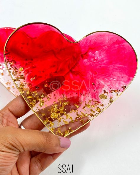 ASMR , resin demould , resin , happy heart , resin with gold flakes , bahrain , gift shop , gift ideas , resin placement Resin Heart Coaster, Heart Coaster, Heart Resin, Resin Coasters, Resin Craft, Valentine Ideas, Diy Resin Crafts, Diy Resin, Gold Flakes