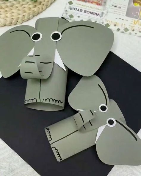 Paper Plate Art, Elephant Crafts, Toilet Roll Craft, Toilet Paper Crafts, Egg Carton Crafts, Toilet Paper Roll Crafts, Animal Crafts For Kids, Paper Roll Crafts, Kindergarten Crafts