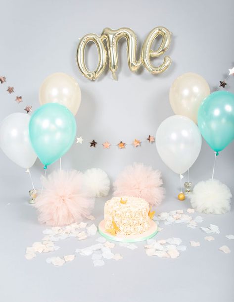 Birthday Background Wallpaper, Baby's 1st Birthday, Baby Photography Backdrop, Birthday Tomorrow, Baby Shower Background, Tulle Poms, Baby Glitter, 1st Birthday Pictures, 1st Birthday Photoshoot