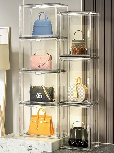 Handbag Storage Purse Tower, Handbag Display, Luxury Storage, Handbag Organizer, Art Shoes, Handbag Storage, Transparent Box, Acrylic Storage, Bag Display