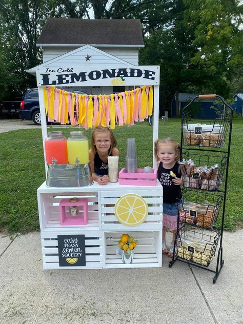 Kids Lemonade Stands, Kids Garage, Diy Lemonade Stand, Kids Lemonade, Diy Lemonade, Lemonade Stands, Summer Lemonade, Summer Hacks, Outdoor Birthday