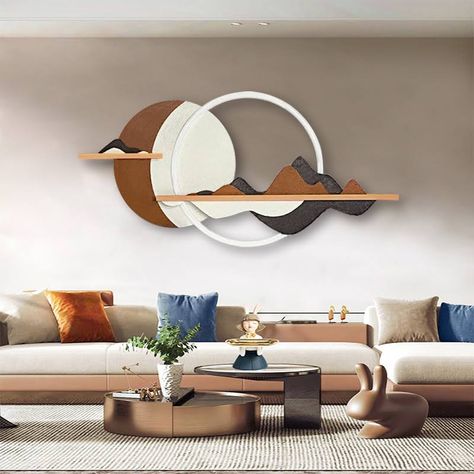 Round Painting, Modern Modular Sofas, Mountain Wall Decor, Living Room Pouf, Wall Frame Set, Abstract Mountain, Decor Photography, Wall Decor Modern, 3d Abstract