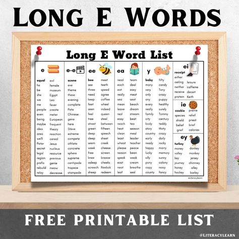 Vowels Archives - Literacy Learn Long E Worksheets, Soft G Words, Ee Words, Long E Words, Ea Words, Y Words, Word Family Worksheets, G Words, Cvc Word Families