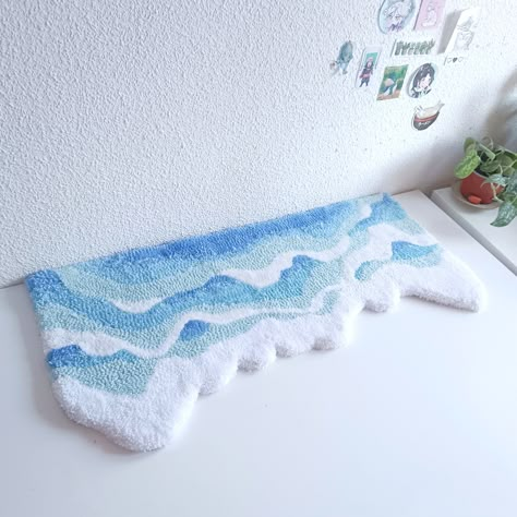 Sea Rug, Ocean Room Decor, Tufting Diy, Ocean Rug, Tufting Rug, Ocean Room, Funky Rugs, Beach Rugs, Furniture Website