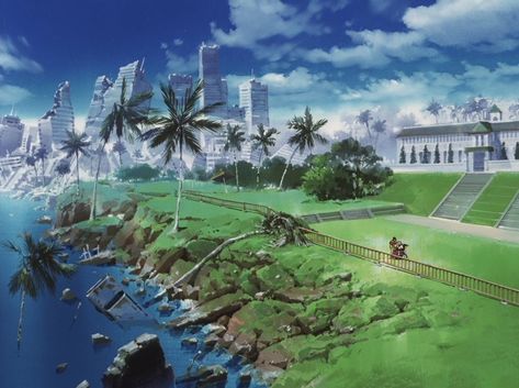 Cowboy Bebop Screencap Log - Album on Imgur Cowboy Bebop Anime, See You Space Cowboy, Sci Fi Anime, Sci Fi City, Space Cowboy, Space Cowboys, Landscape Concept, Great Backgrounds, Cowboy Bebop