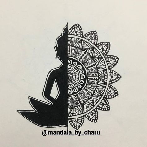 Easy Simple Mandala Drawing, Drawing A3 Paper, Peace Doodle Art, Mandala Art Simple With Quotes, Zentangle Art Easy Simple, Mandala Art For Boyfriend, Be Yourself Drawing, Mandala Art Simple Drawings, Krishna Mandala Art Easy