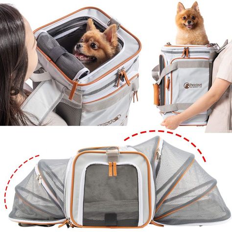 PETCIOUS Airline Approved Pet Carrier Backpack Under seat, Soft Unique Dog Purse Travel Carriers Backpacks for Hiking Camping Outdoor, Tote Front Expandable Bag for Small Puppy Dogs in Airplane Car Airline Approved Pet Carrier, Pet Carrier Backpack, In Airplane, Amazon Things, Cat Backpack Carrier, Pet Travel Carrier, Airplane Car, Small Puppy, Dog Purse