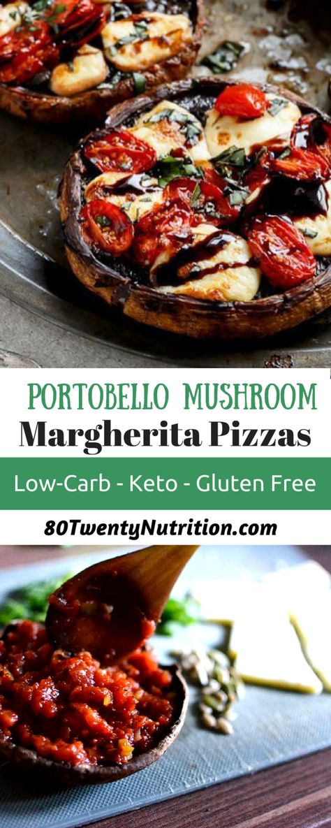 Low Carb Margherita Pizza with Portobello Mushroom Crust – 80 Twenty Nutrition Easy Keto Chicken Recipes, Keto Chicken Recipes, Mushroom Pizza, No Carb Recipes, Boiled Egg Diet Plan, Boiled Egg Diet, Easy Summer Meals, Low Carb Vegetarian, Margherita Pizza