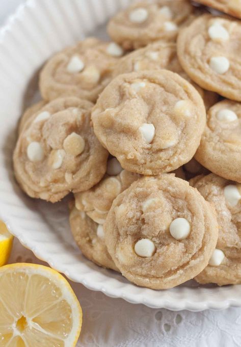 Panera Candy Cookie Recipe, Lemon Chip Cookies, Lemon Drop Cookies Recipes, Panera Lemon Drop Cookie Recipe, Kitchen Sink Cookies Recipe, Copycat Cookies, Panera Recipes, Panera Copycat, Dessert Lemon