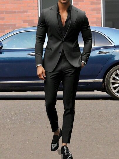 Im surprised how strog thay are. Very very exelent! Sport Elegant Outfit Men, Terno All Black, Male Lookbook, Dystopian Book, Gangster Suit, Men's Suiting, Classic Gentleman, Ram Navmi, All Black Suit