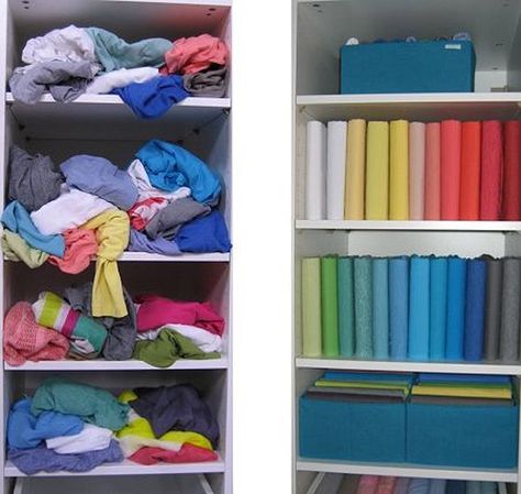 Mari Kondo Folding, Konmari Method Folding, Mari Kondo, Marie Kondo Organizing, T Shirt Folding, Folding Towels, Back To School Organization, Diy Storage Boxes, Konmari Method