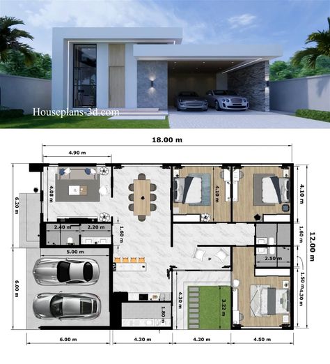 1 Storey House Floor Plan, 1 Storey Modern House, One Storey House Floor Plan, Small Modern House Plans 3 Bedroom, 1 Storey House Design, Modern 3 Bedroom House Design, Round House Plans, Small Modern House Plans, Modern House Floor Plans