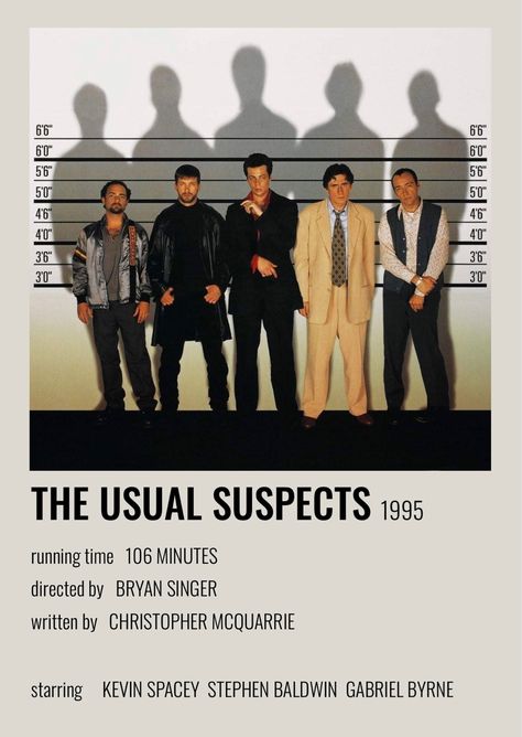 The Unusual Suspects, The Usual Suspects Poster, Cinema Journal, The Usual Suspects Movie, Movie Polaroids, Unusual Suspects, Bryan Singer, The Usual Suspects, Posters Minimalist