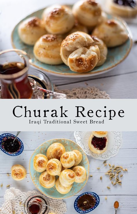 Churak Recipe Iraqi traditional sweet bread | Mix Of This N That Chaldean Recipe, Iraqi Cuisine, Bible Food, Greek Cookies, Iraqi Food, Food Receipt, House Chores, Arabic Sweets, Bread Mix