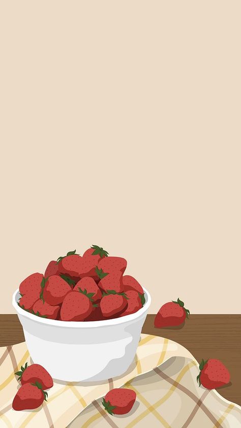 Aesthetic Strawberry Wallpaper, Strawberry Iphone Wallpaper, Fruit Illustration Design, Strawberry Mobile, Mobile Wallpaper Aesthetic, Wallpaper Strawberry, Wine Celebration, Strawberry Background, Wallpers Pink