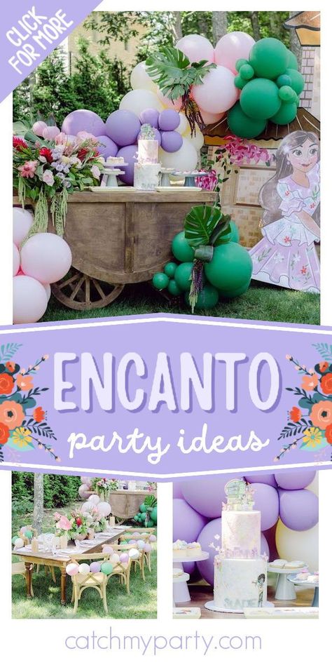 Take a look at this beautiful Encanto birthday party! The cake is amazing! See more party ideas and share yours at CatchMyParty.com Encanto Second Birthday Party, Encanto Background Party, Encanto Birthday Activities, Antonio Encanto Birthday, Encanto Fourth Birthday, Encanto Birthday Party, Encanto Birthday, Encanto Party, Fiesta Cake