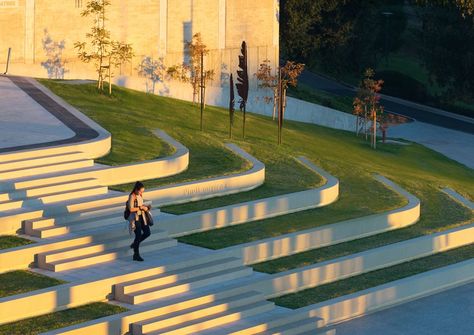 Landscape Architecture Park, Stair Design Architecture, Landscape Architecture Diagram, Woods Bagot, Terraced Landscaping, Landscape Stairs, Landscape Steps, Plaza Design, Landscape Architecture Drawing