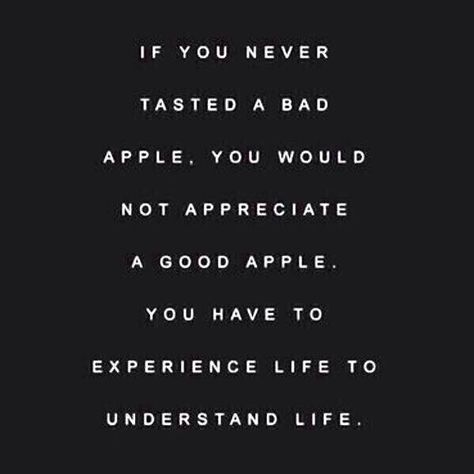 Bad Apple, Experience Life, Good Sentences, Life Experiences, Love Words, Great Quotes, Inspire Me, Cool Words, Love Life