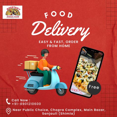 "No need to dress up or step out - our cafe's food delivery at home service brings your favorite dishes to you! 🍜🚗 Service Available: Takeaway | Dine-In | Delivery Service . . Contact us : 📱Call us: +91-8901210600 🏡Address : Near Public Choice, Chopra Complex, Main Bazar, Sanjauli (Shimla) Food Delivery Poster, Delivery Poster, Star Cafe, Cherry On The Cake, Best Fast Food, Food Delivery App, Delivery App, Meal Delivery Service, Food Info