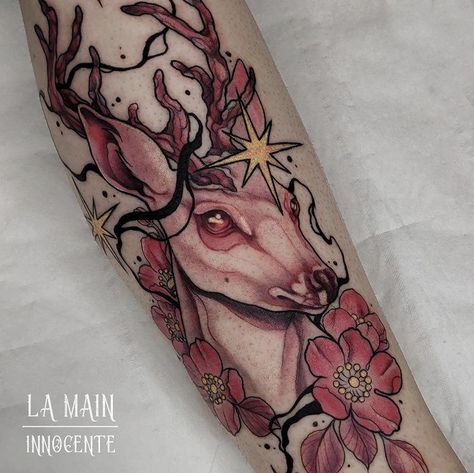 Neo Traditional Deer Tattoo, Neotrad Animal Tattoo, Neo Traditional Back Tattoo, Neotraditional Animal Tattoo, Small Neotraditional Tattoo, Neo Traditional Drawing, Neotraditional Tattoo Sketch, Neo Traditional Animal Tattoo, Neo Traditional Tattoo Design Sketches