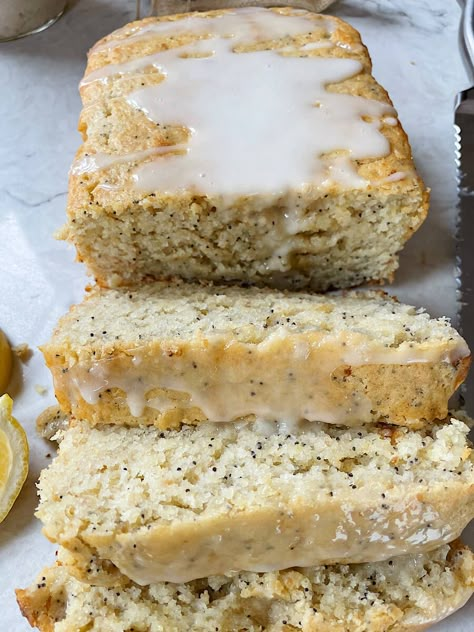 Sourdough Lemon Poppy Seed Bread! - The Hint of Rosemary Lemon Poppyseed Scones Recipe, Poppy Seed Bread Recipe, Bread Recipe For Beginners, Sourdough Lemon, Seed Bread Recipe, Lemon Poppy Seed Bread, Seeded Bread Recipes, Beginners Bread Recipe, Dairy Free Bread