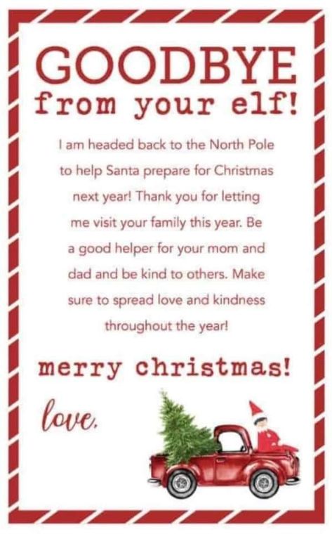 Elf On Shelf Printables, Elf On Shelf Letter, Elf Report Card, Elf Goodbye Letter, Elf Notes, Message From Santa, Elf Ideas Easy, Goodbye Letter, Awesome Elf On The Shelf Ideas