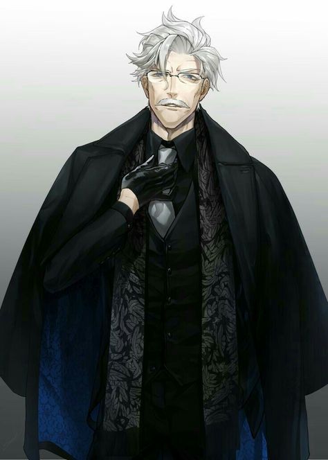 James Moriarty, Older Man, Character Design Male, The Villain, Dnd Characters, Handsome Anime Guys, Handsome Anime, Character Portraits, White Hair