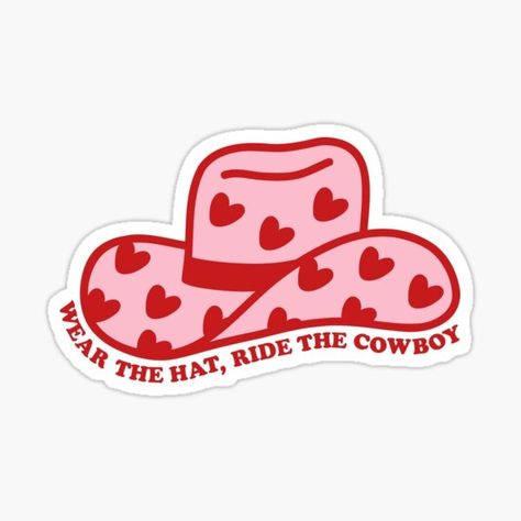 Romance Stickers, Cowboy Hat Sticker, Cowboy Books, Book Tropes, Pink Cowboy Hat, Cowboy Romance, Pink Cowboy, Arte Peculiar, Pop Stickers