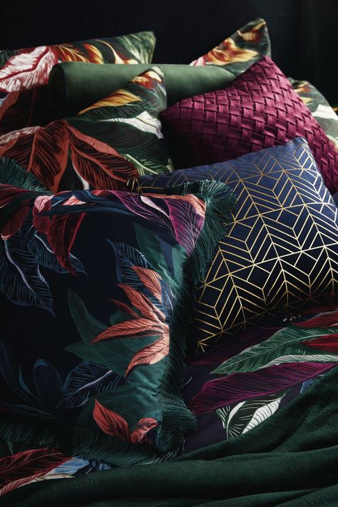 Primark Home's moody new autumn range is making us very happy... | Real Homes Jewel Tone Bedroom, Jewel Tone Decor, King Size Bed Designs, Simple Bed Designs, Primark Home, Double Bed Designs, Ford Pinto, Bed Interior, Minimalist Bed