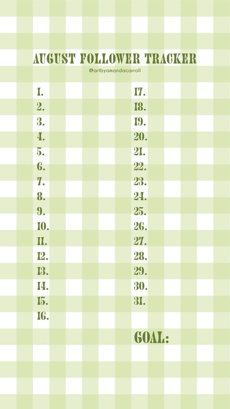 instagram august follower tracker #instagram #aesthetic #gingham #greenaesthetic #greengingham #followertracker Follower Tracker, Story Questions, Instagram Story Questions, About Instagram, Instagram Growth, Green Aesthetic, Instagram Aesthetic, Instagram Followers, 1 Million