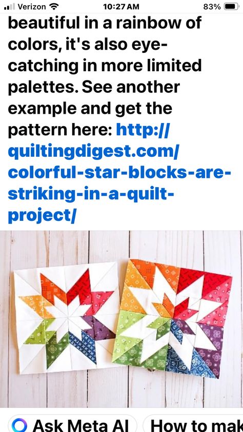 Crayon Quilt, Star Blocks, Quilting Projects, Crayon, Rainbow, 10 Things, Pattern, Color