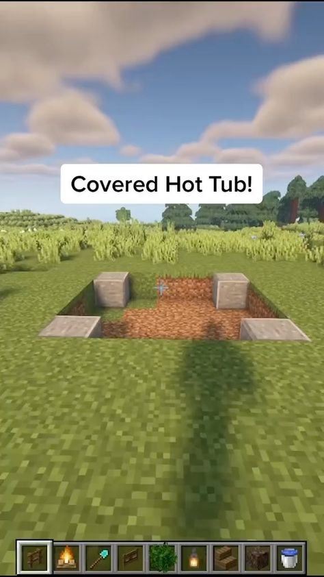 How To Make A Hot Tub In Minecraft, Minecraft Hot Tub Ideas, Minecraft Hot Tub, Covered Hot Tub, Hot Tub Cover, Minecraft Ideas, Minecraft Designs, Hot Tub, Golf Courses