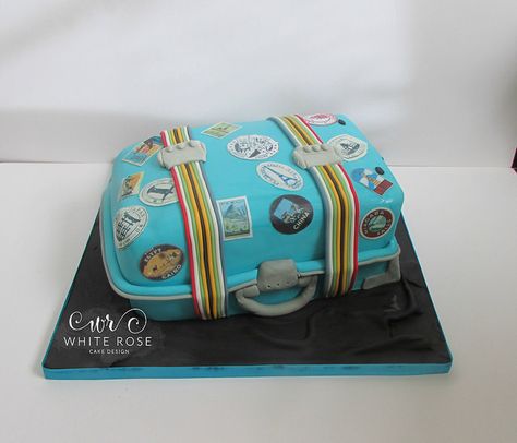 Suitcase Style Travel Lovers Cake | by White Rose Cake Design Travel Cakes Ideas, Suitcase Cake Ideas, Travel Cake Ideas Birthdays, Luggage Cakes Ideas, India To Uk Travel Cake Design, White Rose Cake, Travel Cakes, Rose Cake Design, Travel Cake