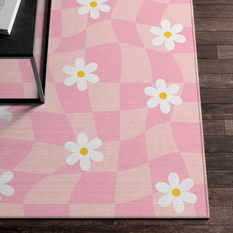 Rug Preppy, Pink Checkered Rug, Fluffy Rugs Bedroom, Room Decor Y2k, Danish Pastel Room Decor, Y2k Decor, Dorm Room Rugs, Blue Dorm, Pink Dorm Rooms