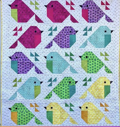 Sparrows Quilt, Sparrow Quilt, Marcia Derse, Bird Quilts, Bird Quilt Blocks, Spring Quilts, Bird Quilt, Cute Quilts, Fabric Kit