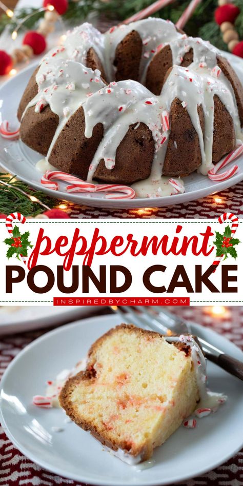 Looking for a holiday dessert that’s both simple and special? With a moist texture, a hint of mint, and a beautiful glaze, this Peppermint Pound Cake is as easy to make as it is delicious. It’s a crowd-pleaser everyone will love! Christmas Pound Cake, Peppermint Recipes, Peppermint Cake, Brunch Cake, Easy No Bake Cheesecake, Sour Cream Pound Cake, Pound Cake Recipe, Easy Holiday Recipes, Different Cakes