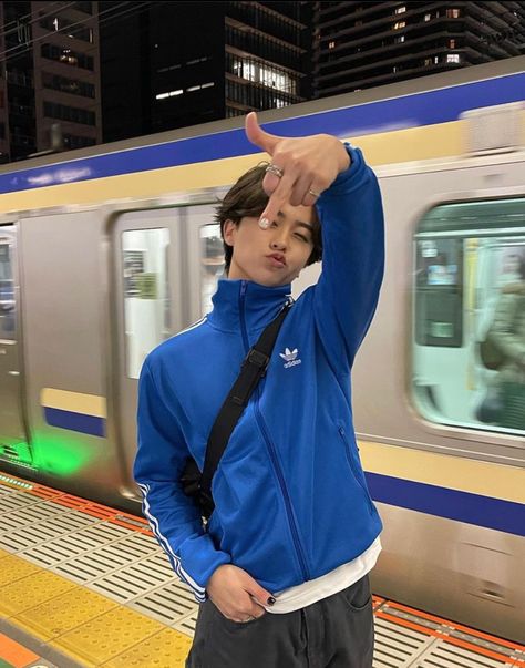 Blue Adidas Jacket Outfit, Adidas Jacket Outfit Men, Track Jacket Outfit Men, Blue Hoodie Outfit Men, Blue Jacket Outfits, Adidas Track Jacket Outfit, Track Jacket Outfit, Addias Outfits, Adidas Jacket Outfit