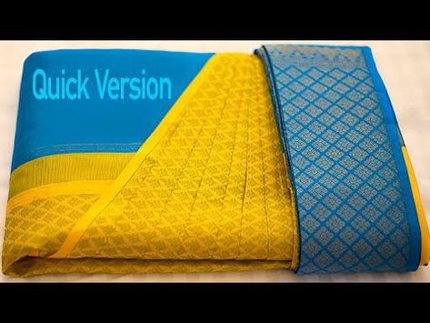 Saree Pre-pleating & Folding & Ironing Tutorial - QUICK VERSION - YouTube Saree Folding For Packing, Saree Pre Pleating And Folding, Saree Folding, Pleated Saree, New Saree Designs, Sewing Hacks, Saree Designs, Diy Gifts, Make Up