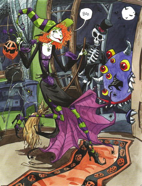 Jill Thompson Scary Godmother                                                                                                                                                                                 More Scary Godmother, Read Comics Online, Witch Art, Read Comics, A Witch, Godmother, Adaptation, Scary Halloween, Comic Books Art