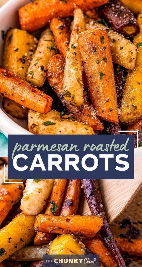 Roasted Carrots Savory, Roasted Carrots Salad, Seasoned Carrots Side Dishes, Holiday Vegetables Recipes, Roasted Carrots With Parmesan Cheese, Vegetable Dish For Thanksgiving, Colored Carrots Recipe, Carrot Seasoning, Fresh Carrot Recipes