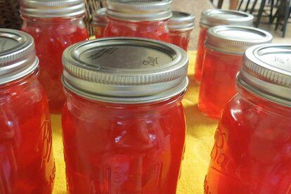 Christmas Red Pickles | Allrecipes Christmas Pickles, Rhubarb Juice, Canning Fruit, Pear Jam, Canning Jam, Canned Food Storage, Homemade Jelly, Pear Recipes, Jam And Jelly