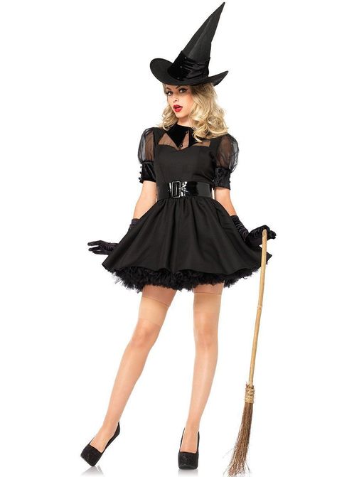 Black Witch Costume, Witches Costumes For Women, Witch Costumes, Witch Dress, Witch Halloween Costume, Halloween Costume Outfits, Fantasias Halloween, Witch Costume, Dress Halloween Costume