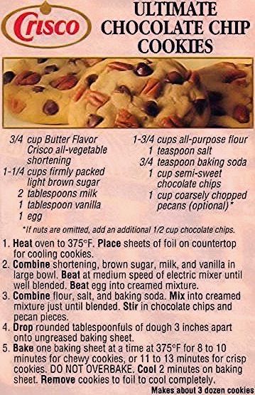 Crisco Chocolate Chip Cookies, Crisco Cookies, Oatmeal Chocolate Chip Cookie, Oatmeal Chocolate Chip Cookie Recipe, Crisco Recipes, Ultimate Chocolate Chip Cookie, To Try, Oatmeal Chocolate Chip, Chocolate Chip Cookie Recipe