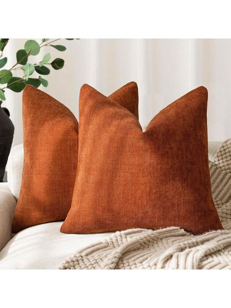 Luxury Soft Bohemian Style Snowflake No Filling Pillowcase, Ideal For Sofa, Bed, Car, Seat, Window Seat, Loveseat, Living Room, Bedroom, Floor, Bench, Office, Coffee Shop, Etc. Perfect As Gift Burnt Orange    Polyester Animal,Plain   All Seasons Decorative Pillows, Inserts, & Covers, size features are:Bust: ,Length: ,Sleeve Length: Orange Couch Pillows, Burnt Orange House Decor, Beige And Orange Living Room, Burnt Orange Office, Living Room Decor Burnt Orange, Burnt Orange Living Room, Seat Window, Burnt Orange Pillows, Orange Office