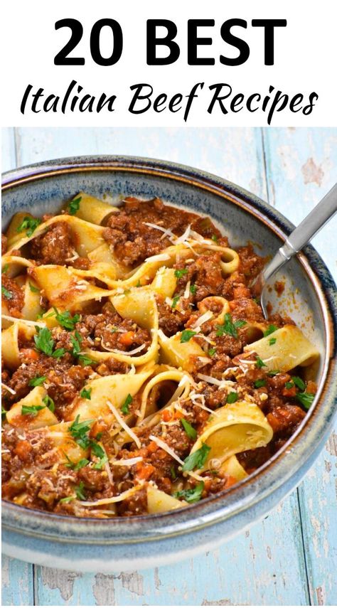 Italian Meat Dishes Beef, Italian Recipes With Beef, Beef With Pasta Recipes, Italian Beef Dishes, Italian Recipes With Ground Beef, Italian Beef Stew Recipes, Leftover Italian Beef Recipes, Pasta With Beef Recipes, Pasta And Beef Recipes