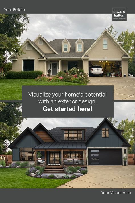 Exterior House Renovation, House Makeovers, Exterior House Remodel, Home Exterior Makeover, Exterior Home, Exterior Makeover, Exterior Paint Colors For House, Inspire Me Home Decor, Exterior Remodel