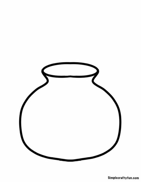 Printable Vase Template, Vase Stencil, Vase Template, Crafts With Kids, Lounge Art, Shape Templates, Head Vase, Making Cards, Templates Printable Free